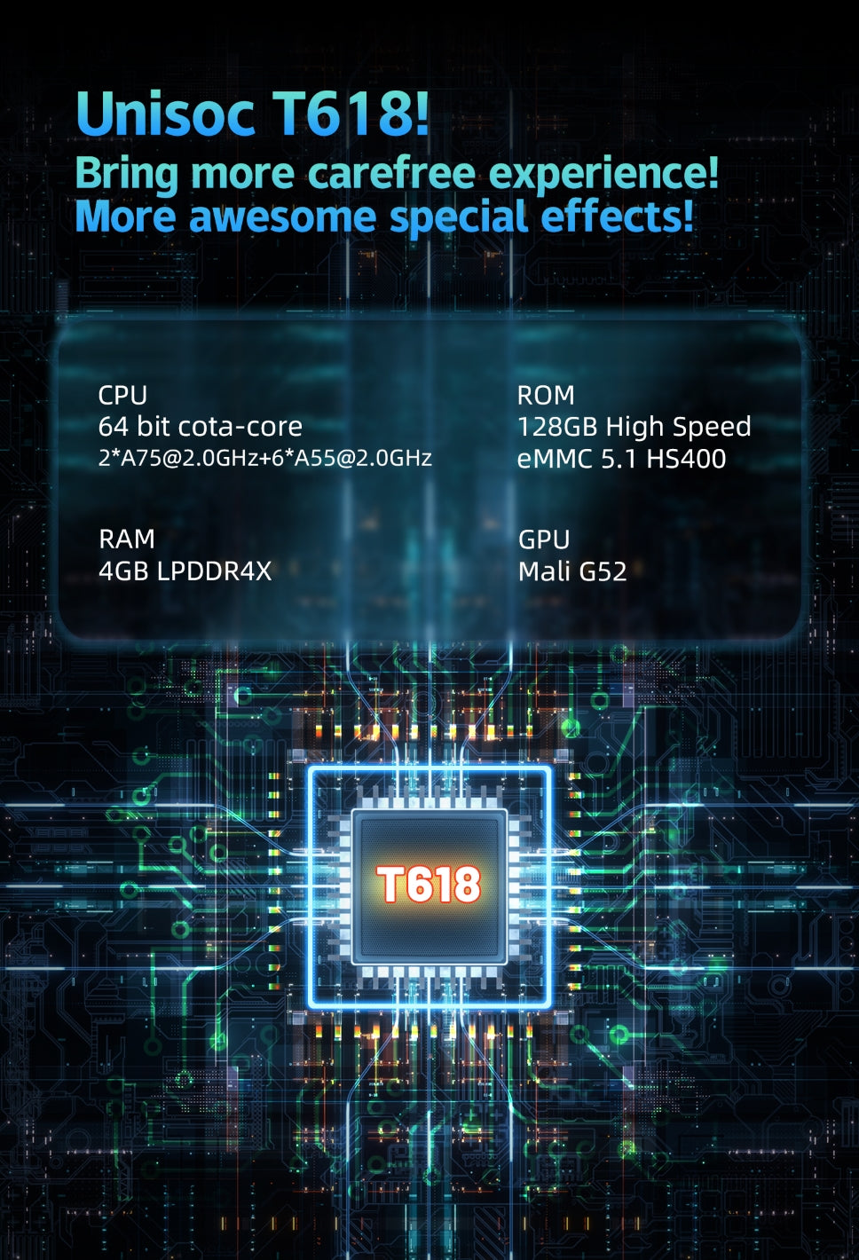 Anbernic RG505 is powered by a 64-bit Octa-core CPU. 4GB LPDDR4X RAM and a Mali G52 GPU.