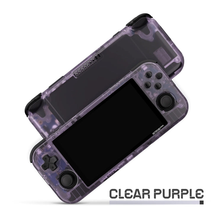 Photo of the Retroid Pocket 3 plus in clear purple/transparent purple
