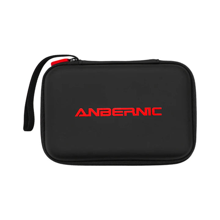 Black carrying case with red 'Anbernic' logo on a white background