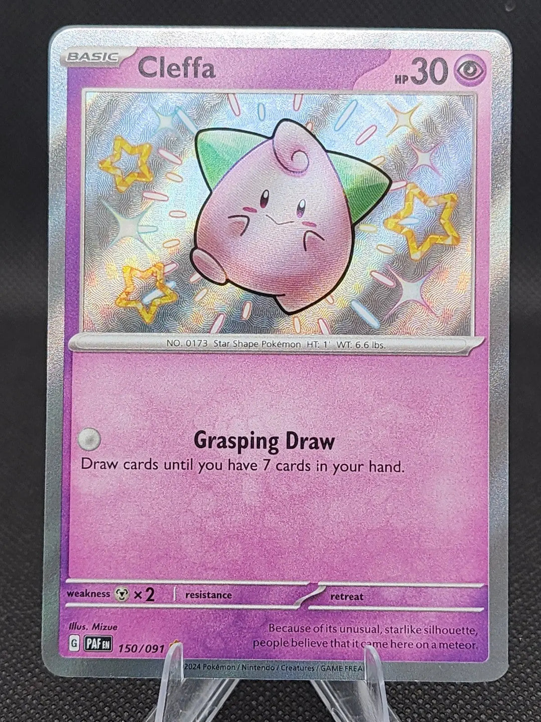 Cleffa Shiny Rare 150/091 SV: Paldean Fates NM