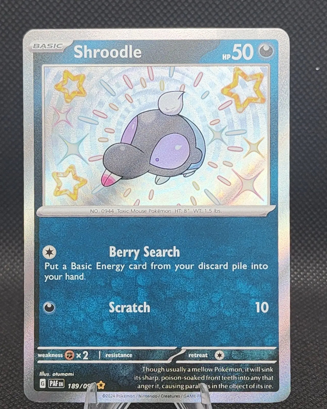 Shroodle 189/091 Paldean Fates Baby Shiny -NM-Pokemon Card