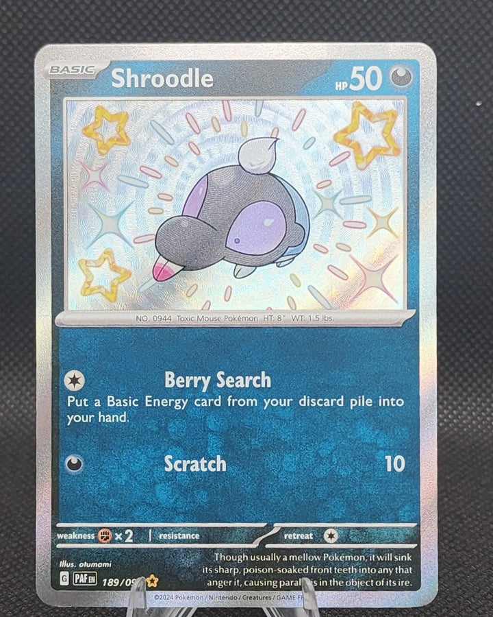 Shroodle 189/091 Paldean Fates Baby Shiny -NM-Pokemon Card