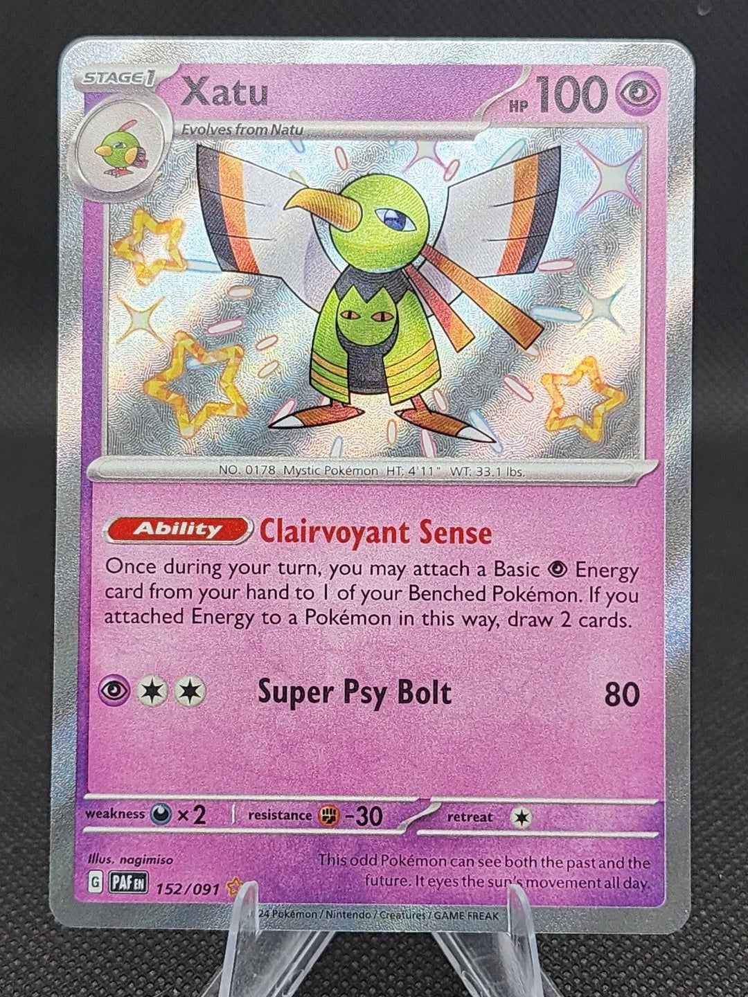 Xatu - Shiny Rare 152/091 SV: Paldean Fates NM