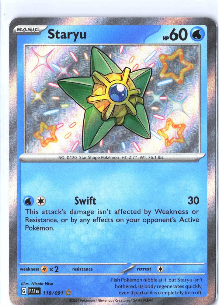 Staryu Shiny Rare 118/091 SV: Paldean Fates PAF