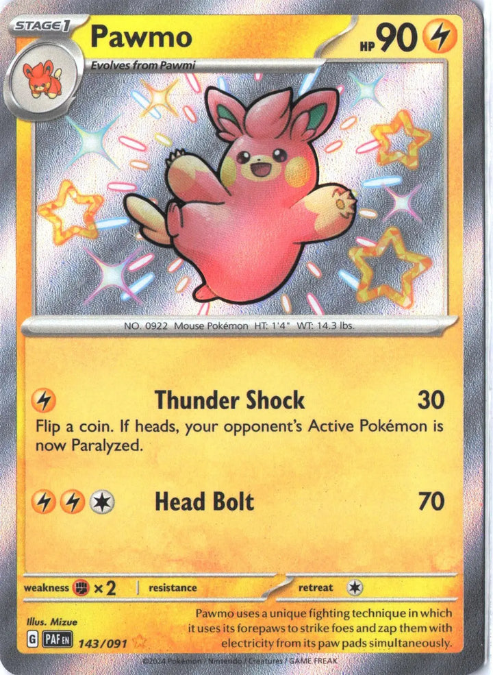 Pawmo Shiny Rare 143/091 SV: Paldean Fates PAF