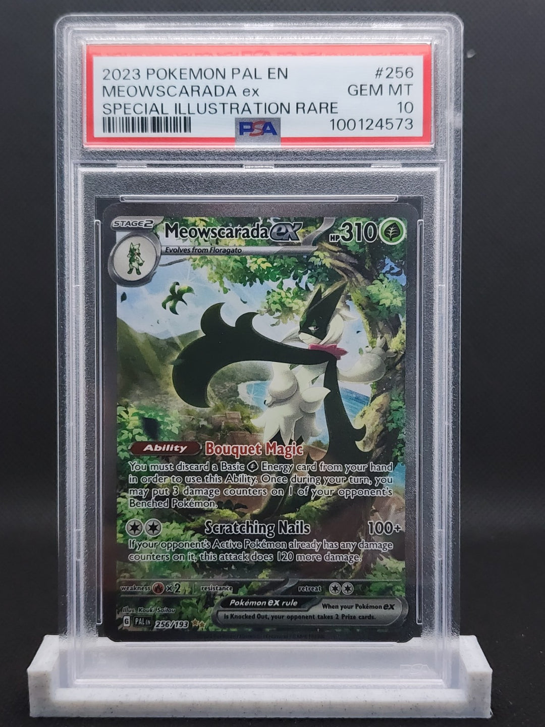 PSA 10 Meowscarada ex 256/193 SIR Pokémon Card S&V Paldea Evolved GEM MINT