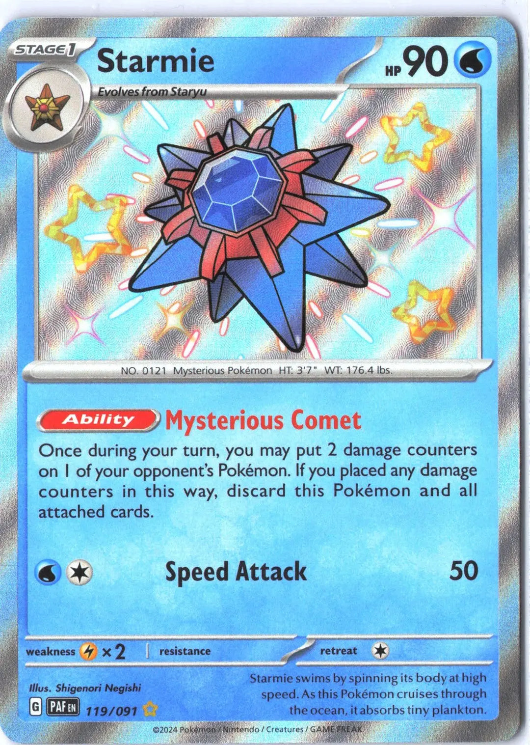 Starmie Shiny Rare 119/091 SV: Paldean Fates PAF