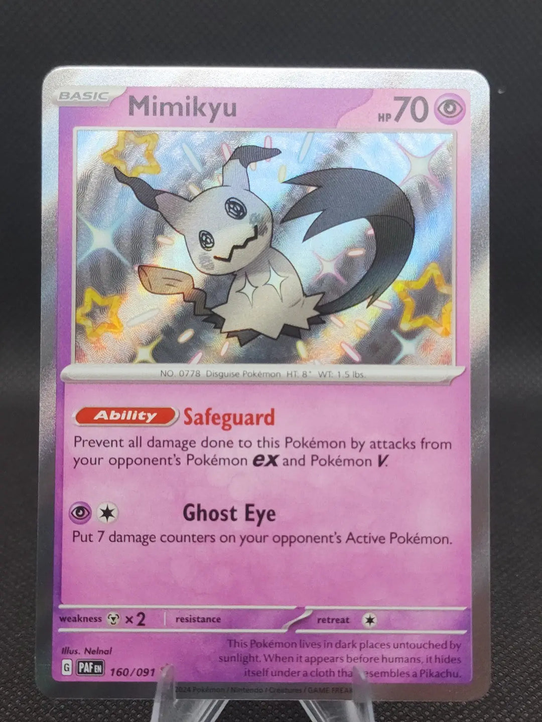 Mimikyu - 160/091 - Baby Shiny - Paldean Fates - Pokemon Card - NM