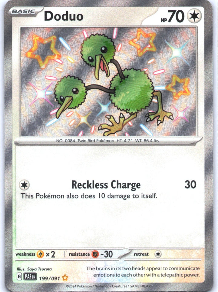Doduo Shiny Rare 199/091 SV: Paldean Fates PAF