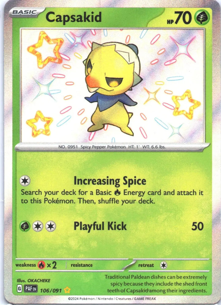 Capsakid Shiny Rare 106/091 SV: Paldean Fates PAF