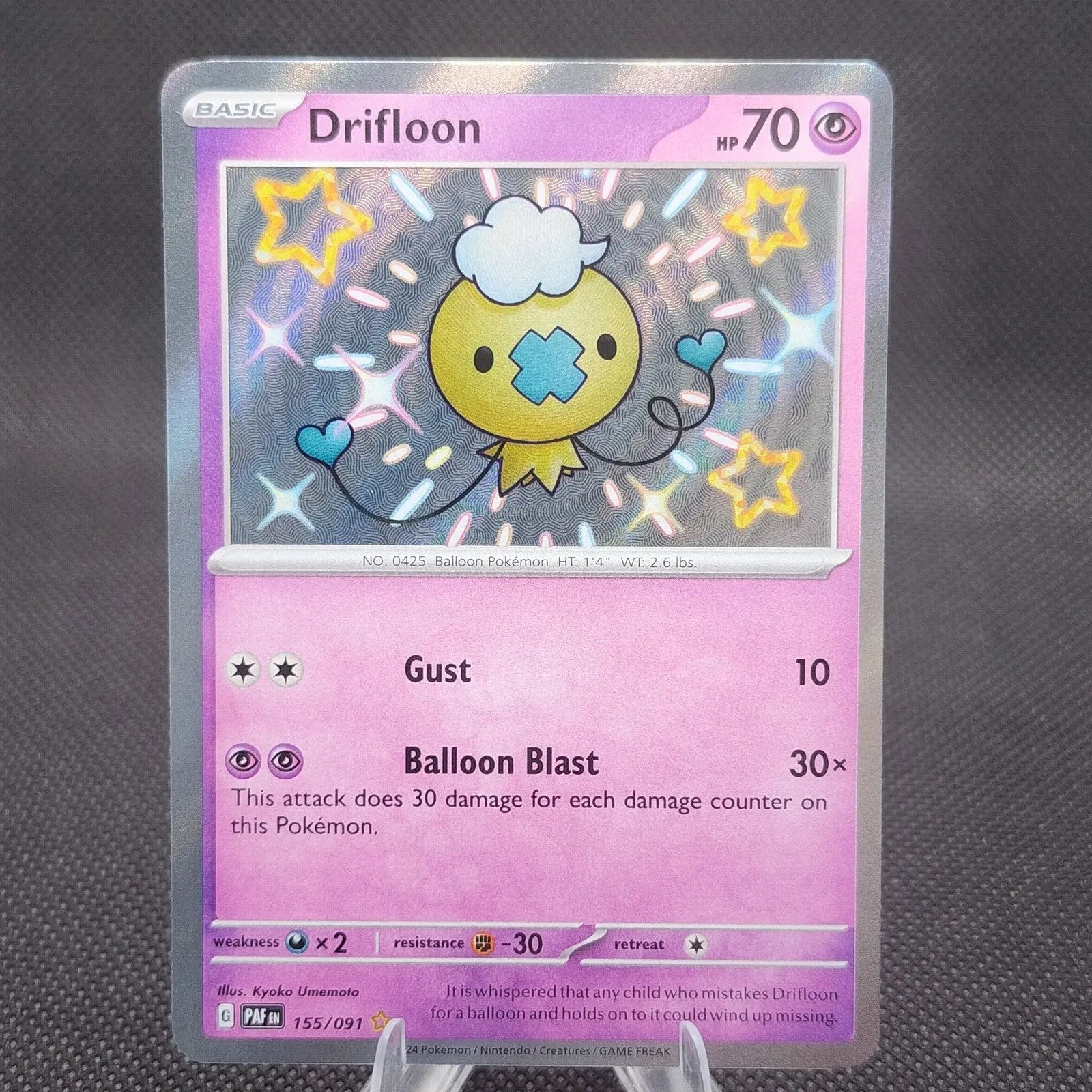 Drifloon Shiny Rare 155/091 SV: Paldean Fates NM
