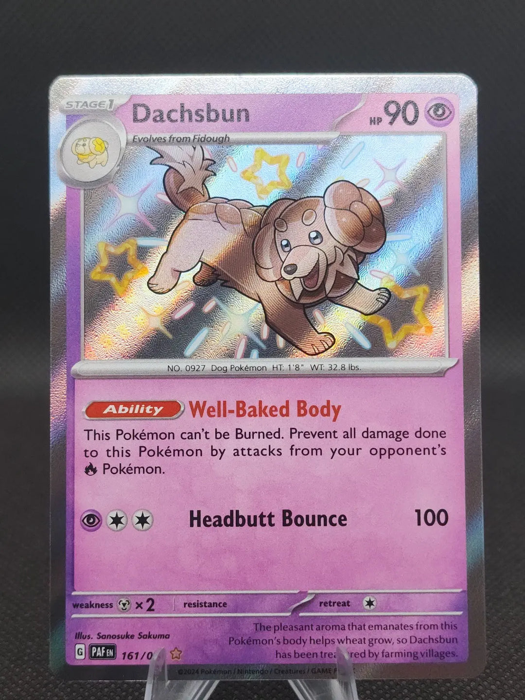 DACHSBUN 161/091 BABY SHINY RARE PALDEAN FATES 2024 SCARLET & VIOLET POKEMON