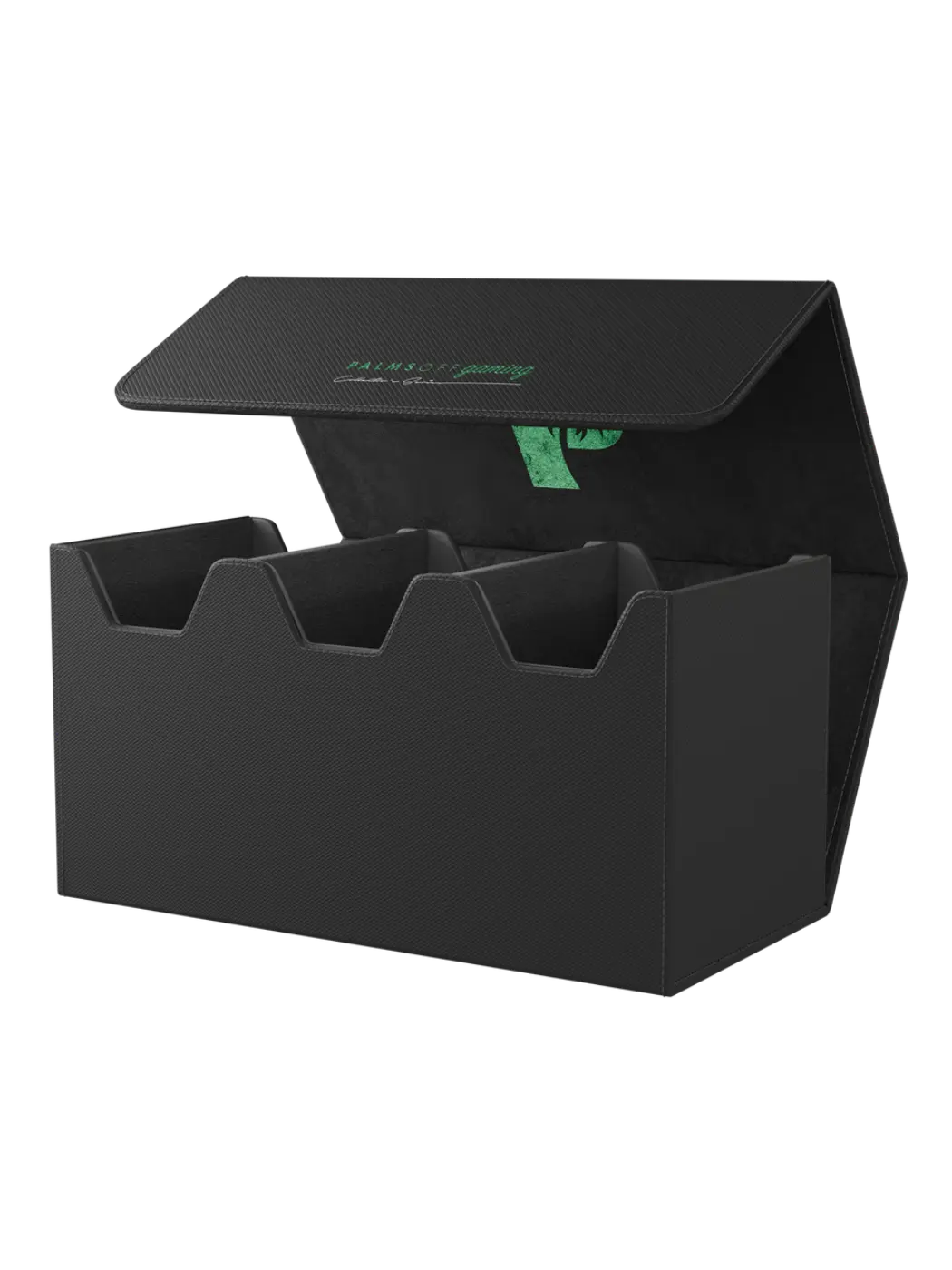Collector's Series Graded Card Storage Case - Large Black card storage box with green logo on a white background