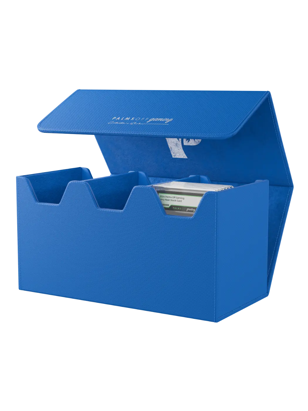 Collector's Series Graded Card Storage Case - Large Blue card holder with cards inside on a white background