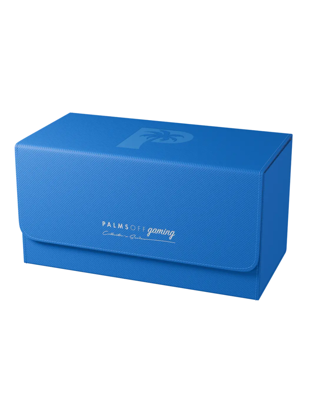 Collector's Series Graded Card Storage Case - Large Blue gaming product packaging with 'Palms Off Gaming' branding on a white background