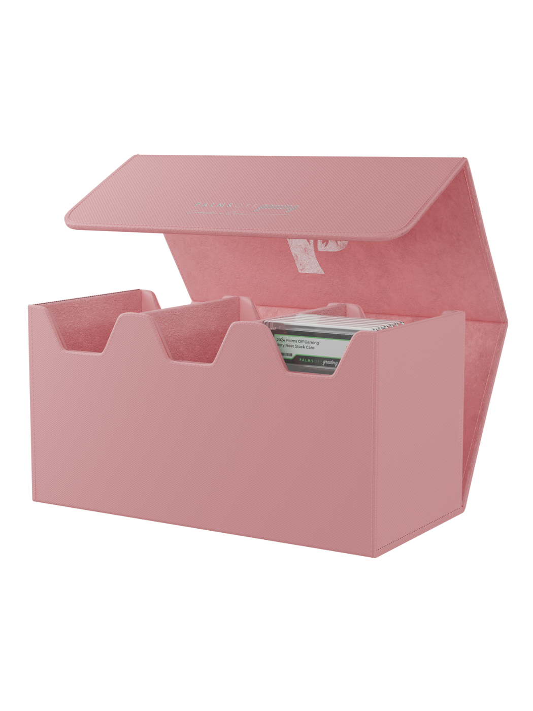 Collector's Series Graded Card Storage Case - Large Pink card holder with cards inside on a white background