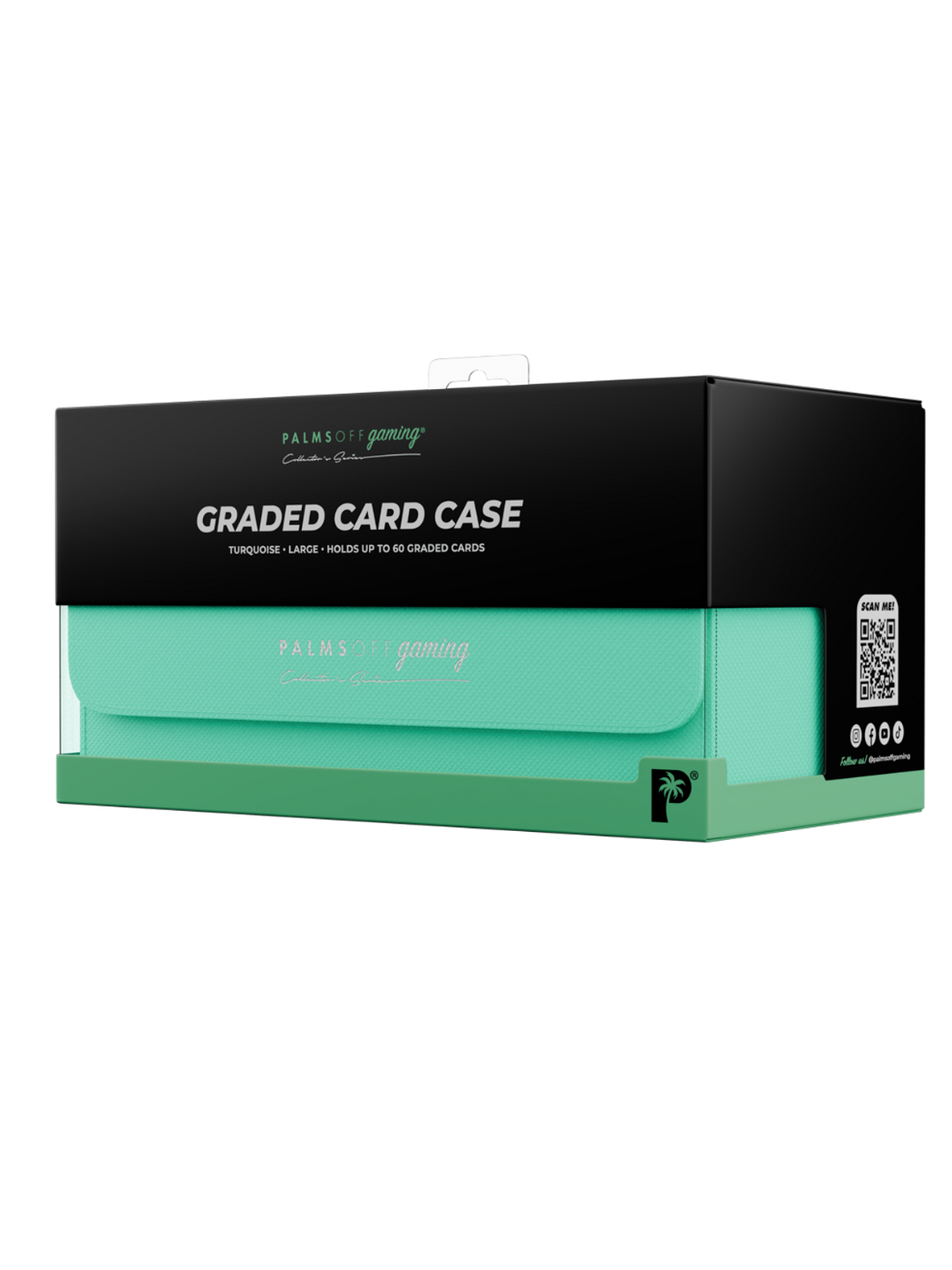 Collector's Series Graded Card Storage Case - Large Teal and black graded card case packaging with brand logo on a white background