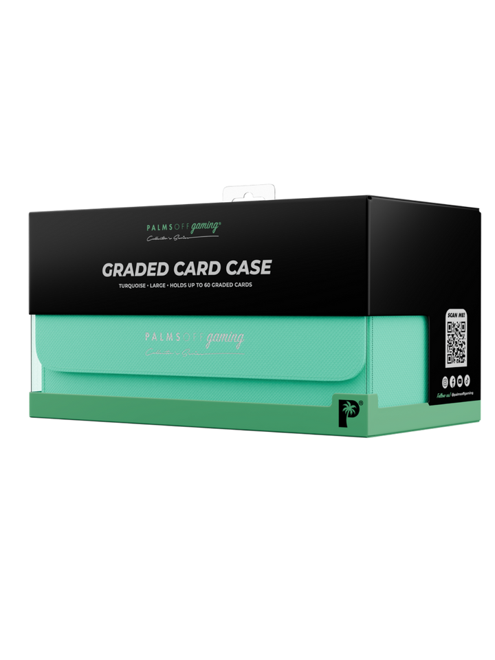 Collector's Series Graded Card Storage Case - Large Teal and black graded card case packaging with brand logo on a white background