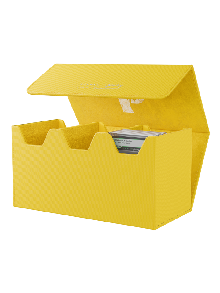 Collector's Series Graded Card Storage Case - Large Yellow box with a lid on a white background