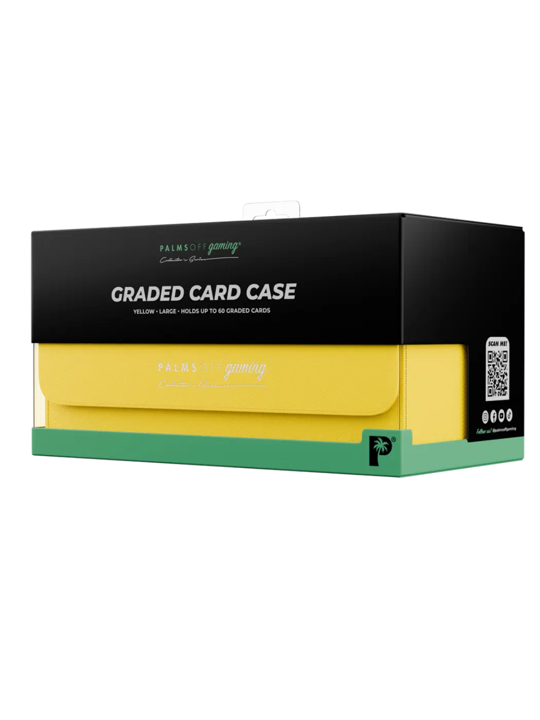 Collector's Series Graded Card Storage Case - Large Graded card case packaging with black, yellow, and green design on a white background