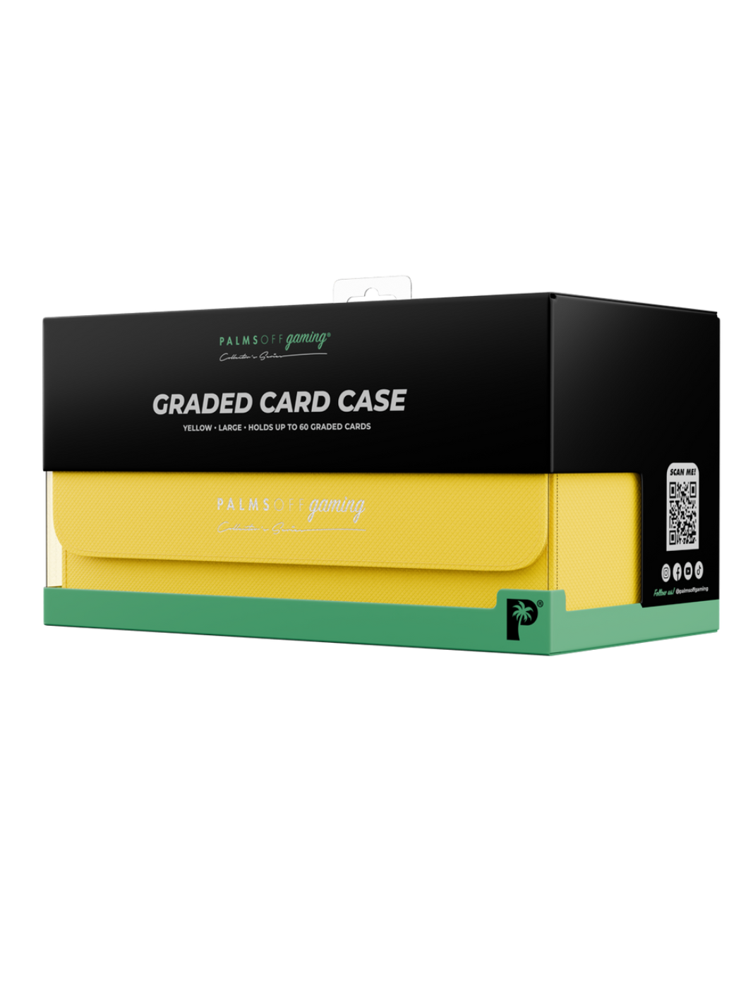 Collector's Series Graded Card Storage Case - Large Graded card case packaging with black, yellow, and green design on a white background