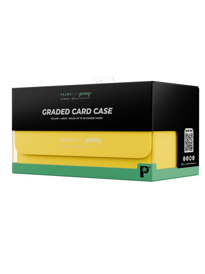 Collector's Series Graded Card Storage Case - Large Graded card case packaging with black, yellow, and green design on a white background