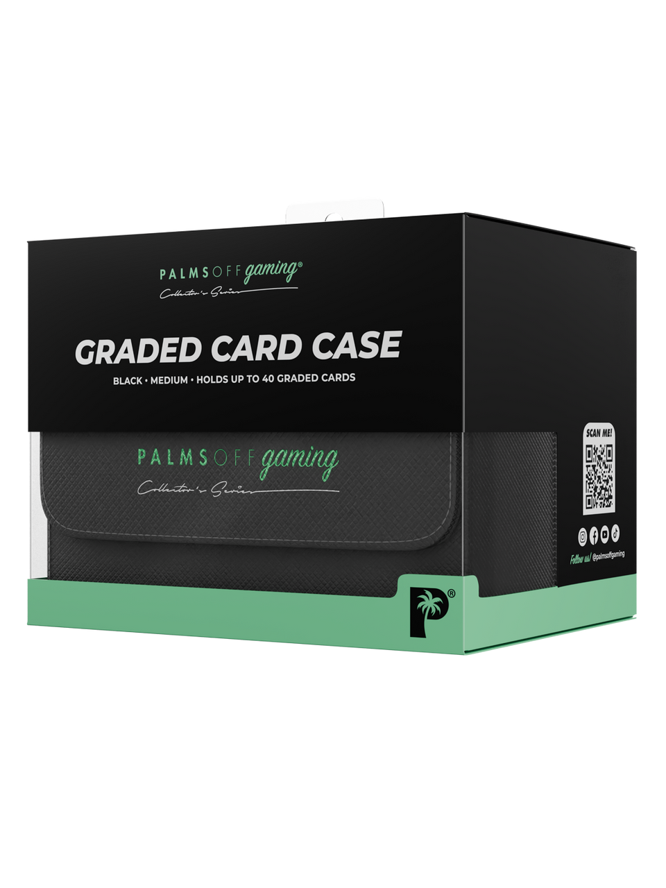 POCKET GAMES - Palms Off Gaming: Collector’s Series Graded Card Storage Case (Medium, 40 Slabs) Black TCG Accessories