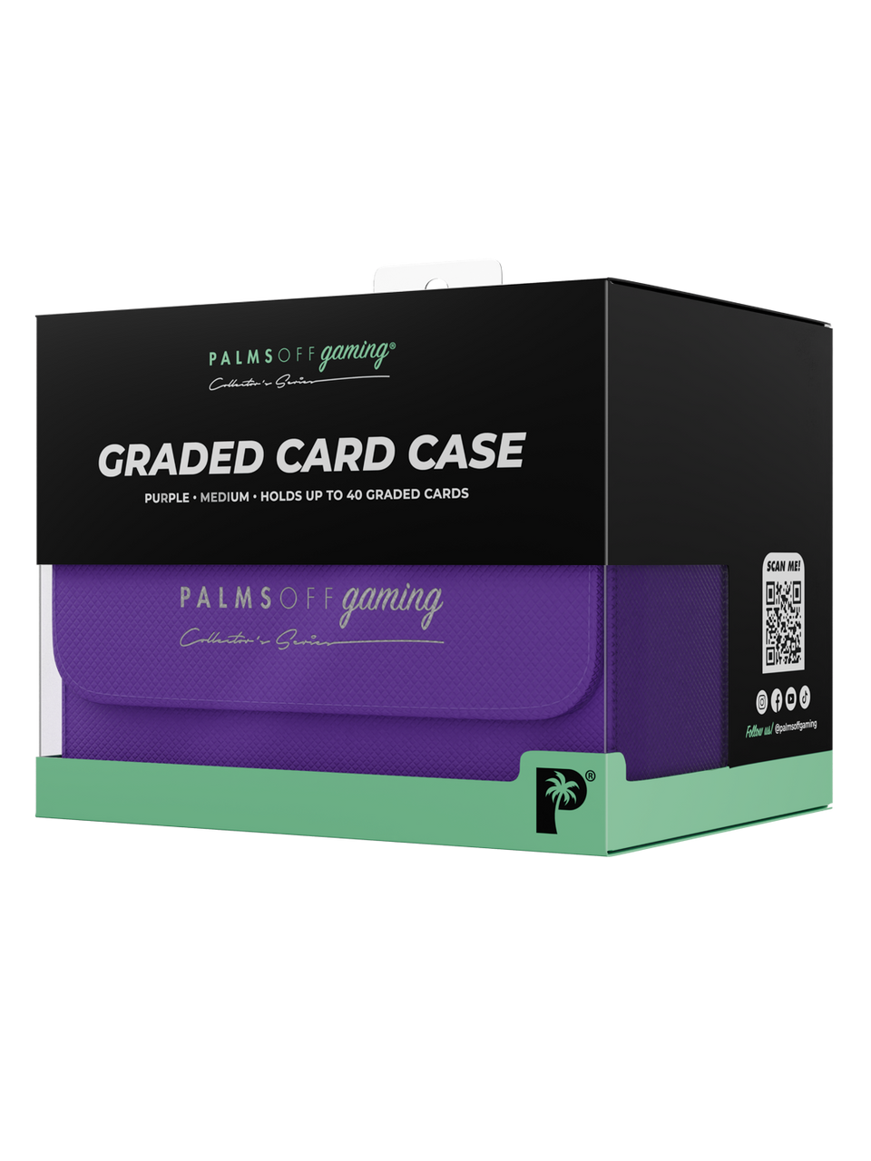 POCKET GAMES - Palms Off Gaming: Collector’s Series Graded Card Storage Case (Medium, 40 Slabs) Black TCG Accessories
