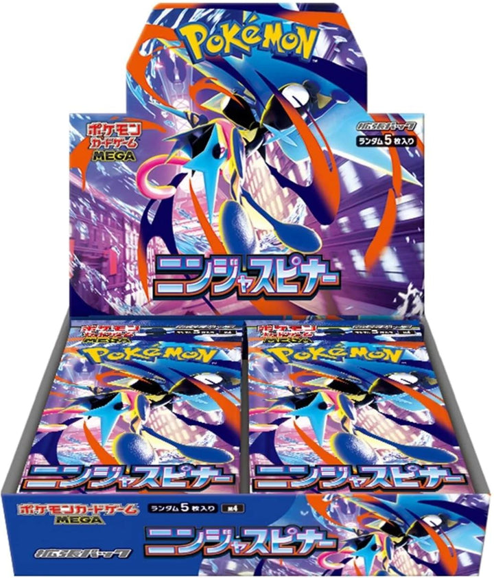 Pokémon trading card game box featuring Mega Ninjaspin with colorful design