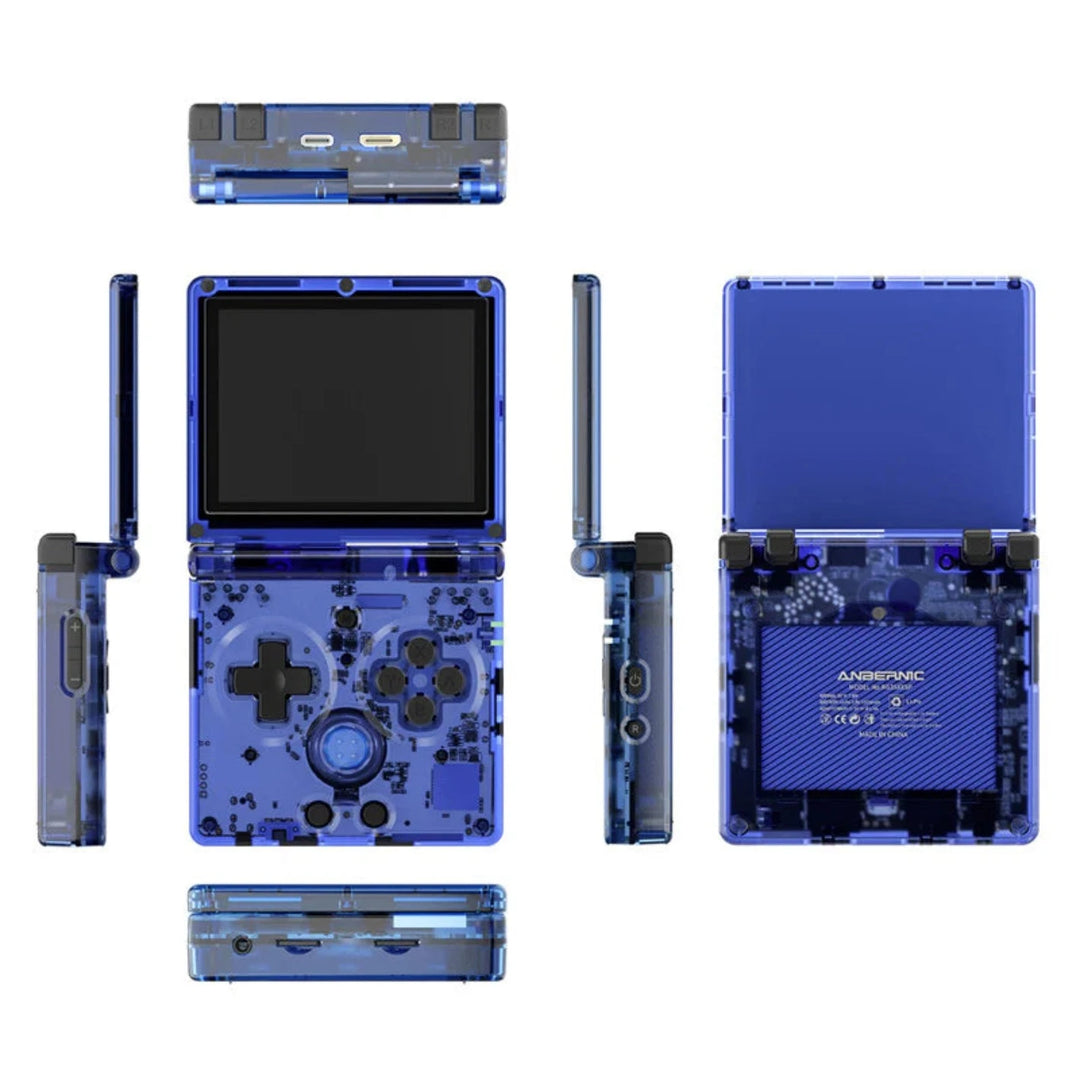 Pocket Games Anbernic RG35XXSP in transparent blue
