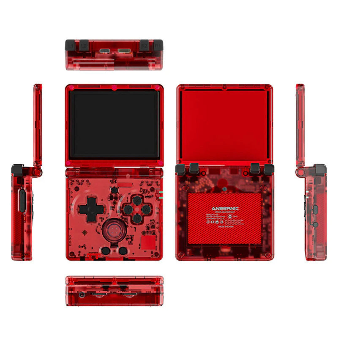 Pocket Games Anbernic RG35XXSP in transparent red