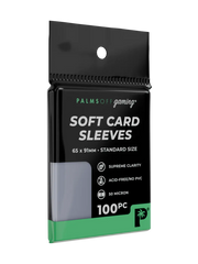 Pack of Palms Off Gaming soft card sleeves on a white background