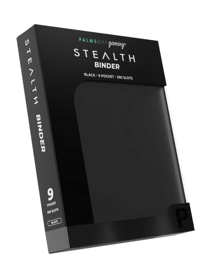 POCKET GAMES - Palms Off Gaming: STEALTH 9 Pocket Zip Trading Card Binder Black TCG Accessories