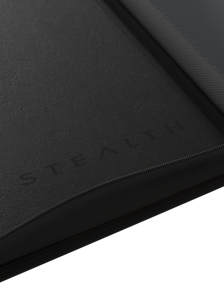 POCKET GAMES - Palms Off Gaming: STEALTH 12 Pocket Zip Trading Card Binder Black TCG Accessories