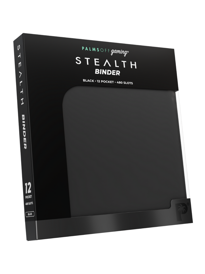 POCKET GAMES - Palms Off Gaming: STEALTH 12 Pocket Zip Trading Card Binder Black TCG Accessories
