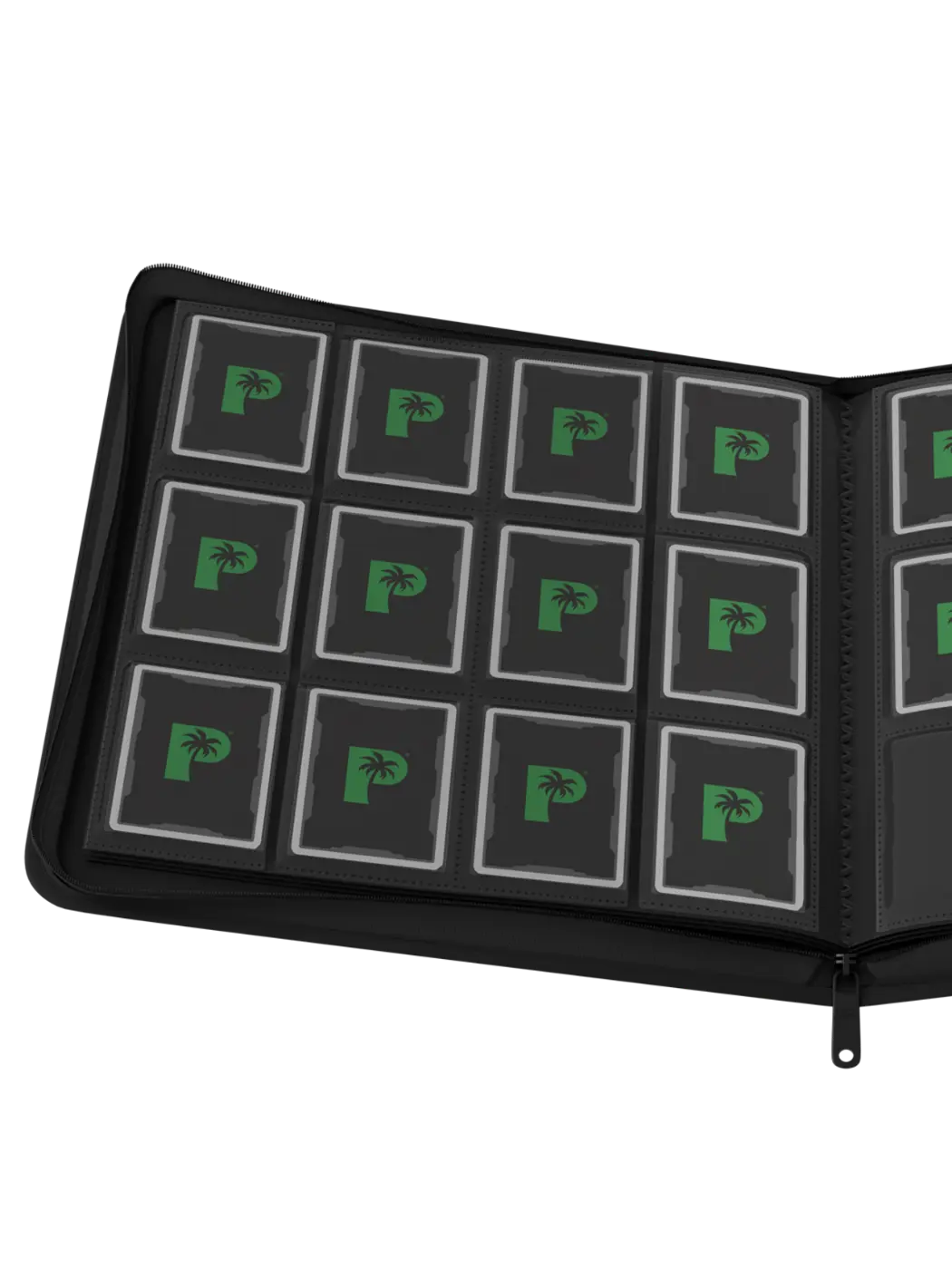 POCKET GAMES - Palms Off Gaming: STEALTH 12 Pocket Zip Trading Card Binder Black TCG Accessories