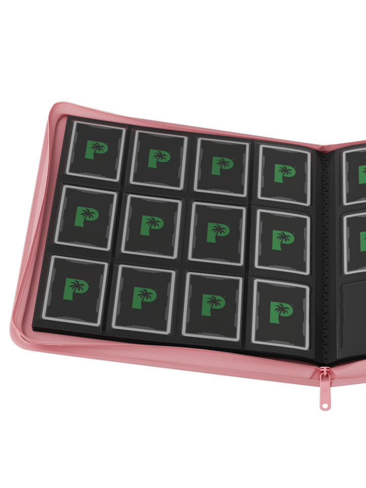 POCKET GAMES - Palms Off Gaming: STEALTH 12 Pocket Zip Trading Card Binder Black TCG Accessories