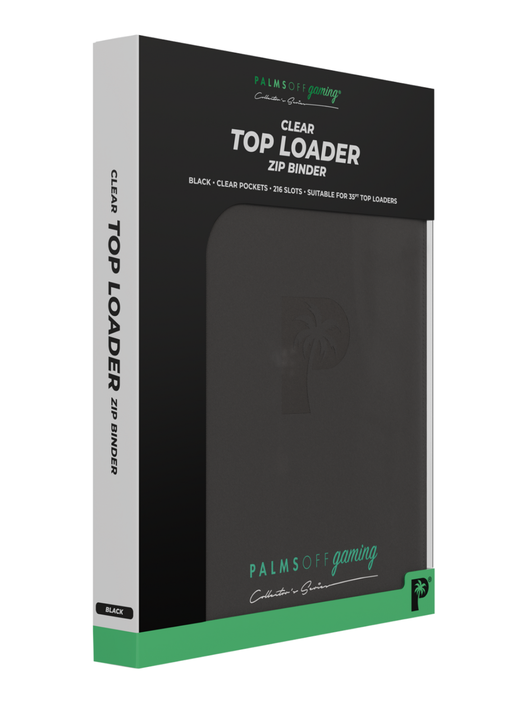 POCKET GAMES - Palms Off Gaming: Collector’s Series 9 Pocket Top Loader Zip Trading Card Binder Black TCG Accessories