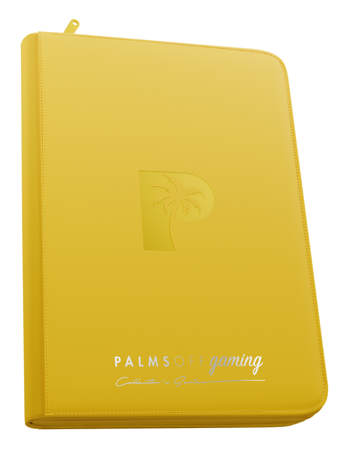 POCKET GAMES - Palms Off Gaming: Collector’s Series 9 Pocket Top Loader Zip Trading Card Binder Yellow TCG Accessories