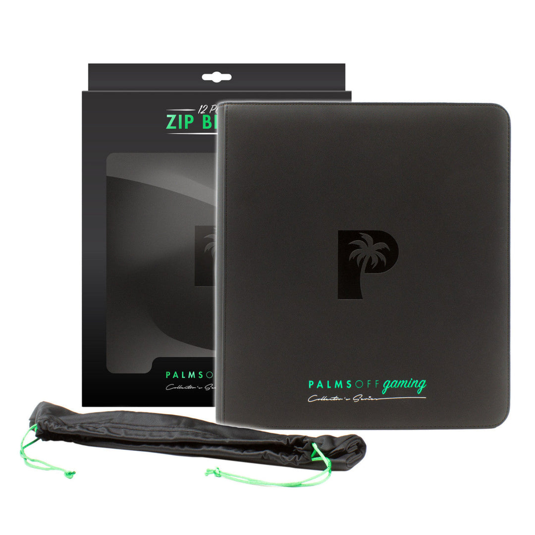 POCKET GAMES - Palms Off Gaming: Collector’s Series 12 Pocket Zip Trading Card Binder Black TCG Accessories