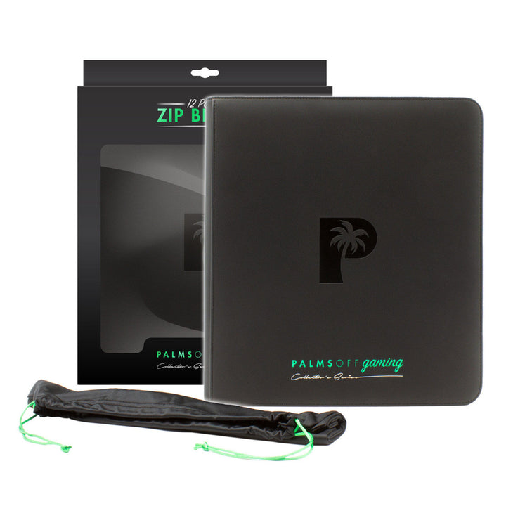POCKET GAMES - Palms Off Gaming: Collector’s Series 12 Pocket Zip Trading Card Binder Black TCG Accessories