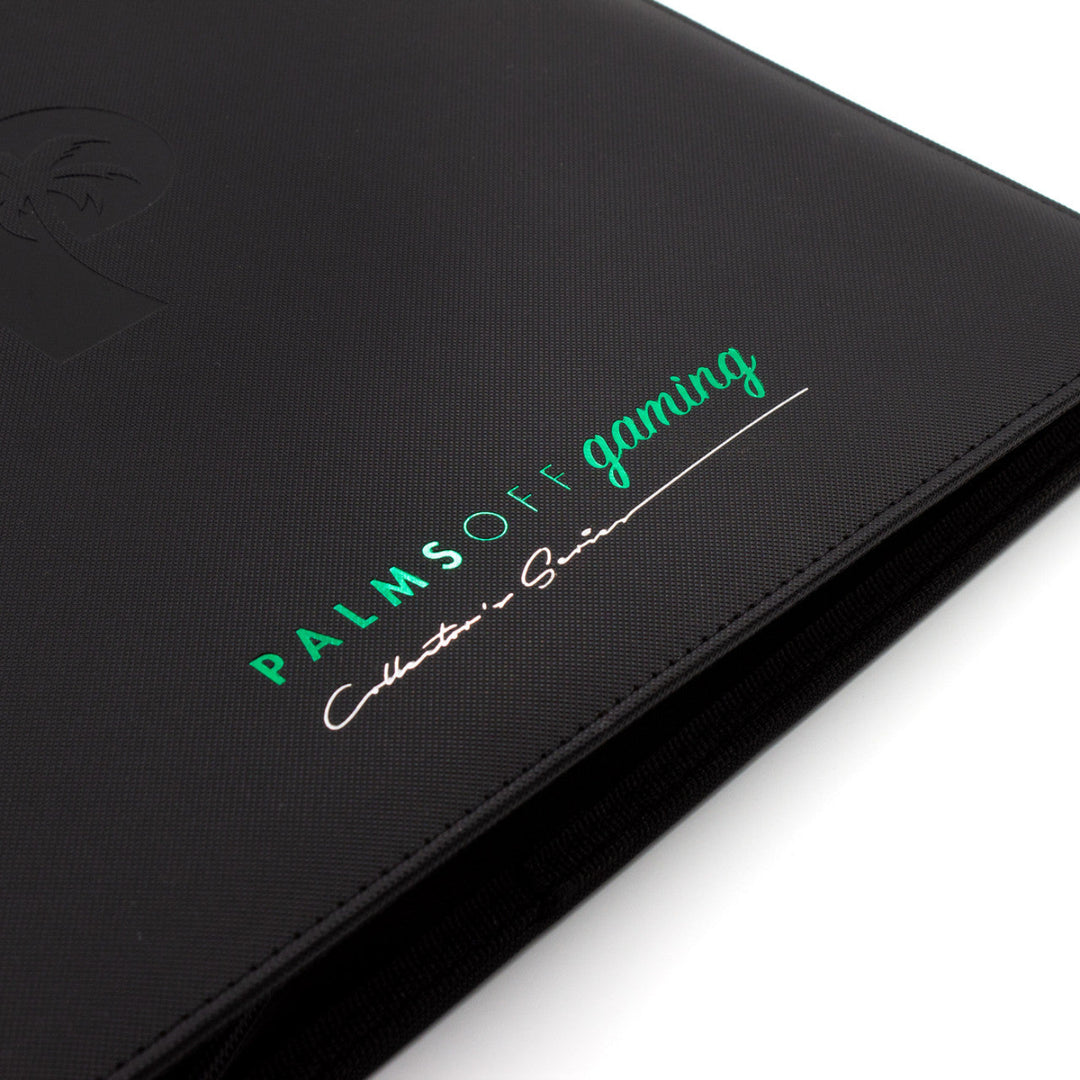 POCKET GAMES - Palms Off Gaming: Collector’s Series 12 Pocket Zip Trading Card Binder Black TCG Accessories