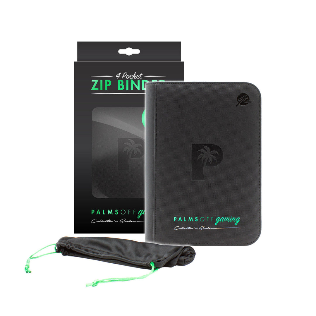 POCKET GAMES - Palms Off Gaming: Collector’s Series 4 Pocket Zip Trading Card Binder Black TCG Accessories