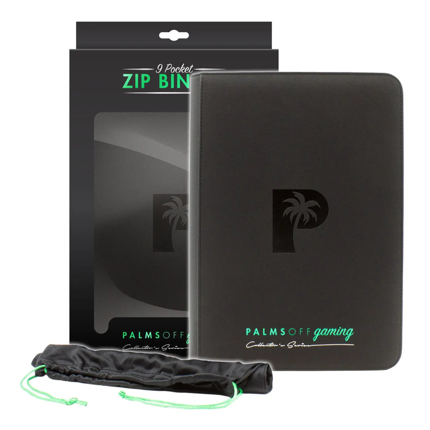 POCKET GAMES - Palms Off Gaming: Collector’s Series 9 Pocket Zip Trading Card Binder Black TCG Accessories