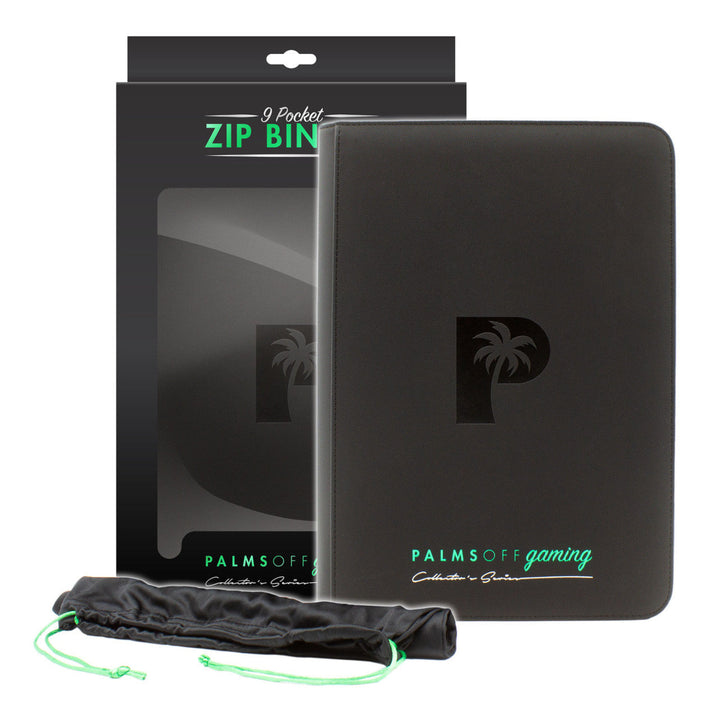 POCKET GAMES - Palms Off Gaming: Collector’s Series 9 Pocket Zip Trading Card Binder Black TCG Accessories