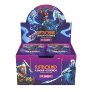 Display box of Riftbound League of Legends trading card game on a white background
