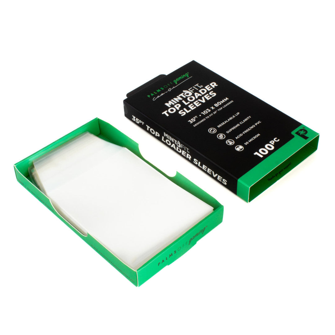 Palms Off Gaming – MintFit Top Loader Sleeves (35pt, 100 Pack)