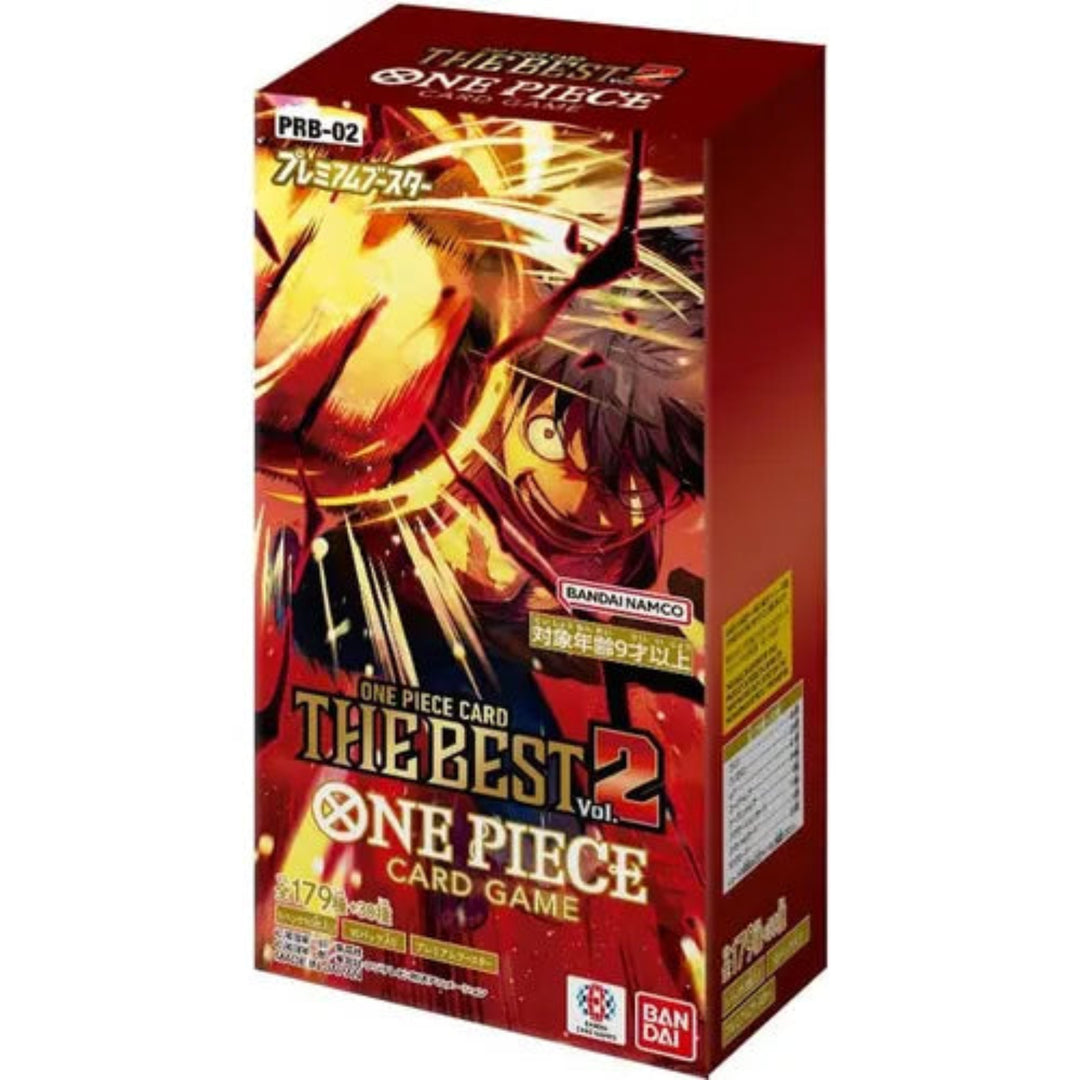 One Piece card game packaging with anime character on a white background