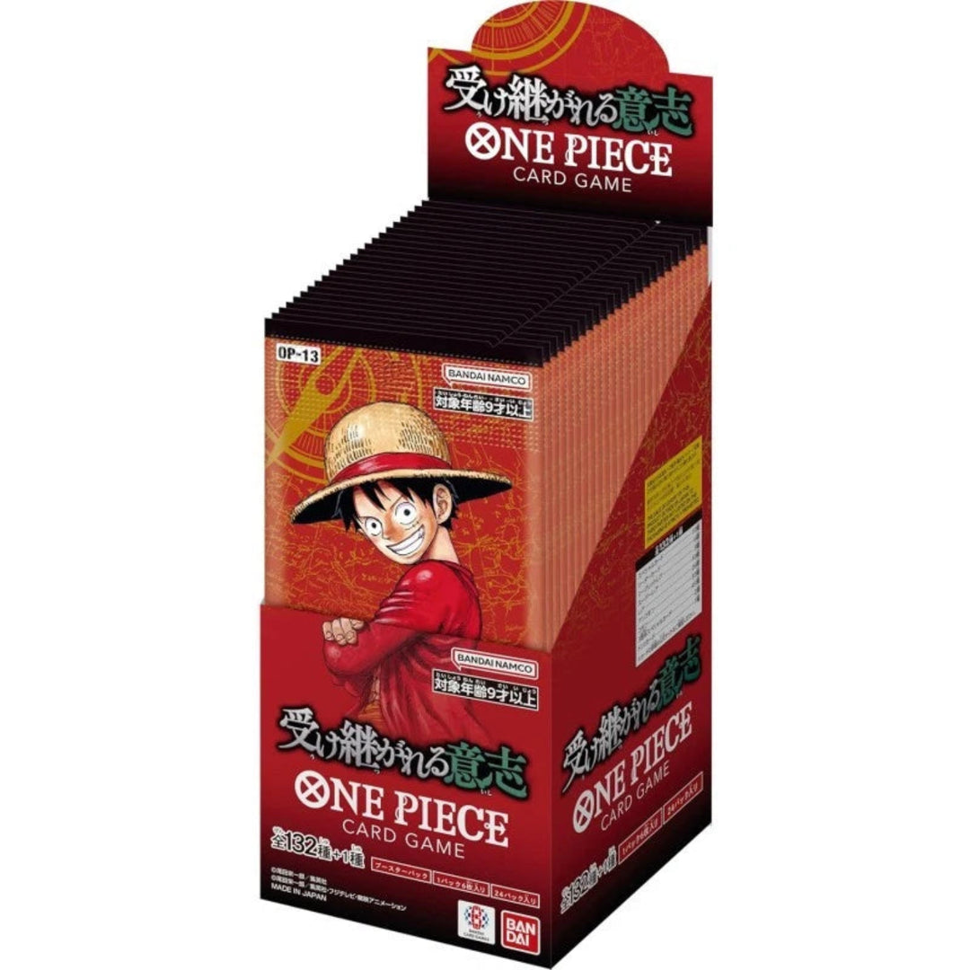 One Piece card game packaging with character illustration on a white background