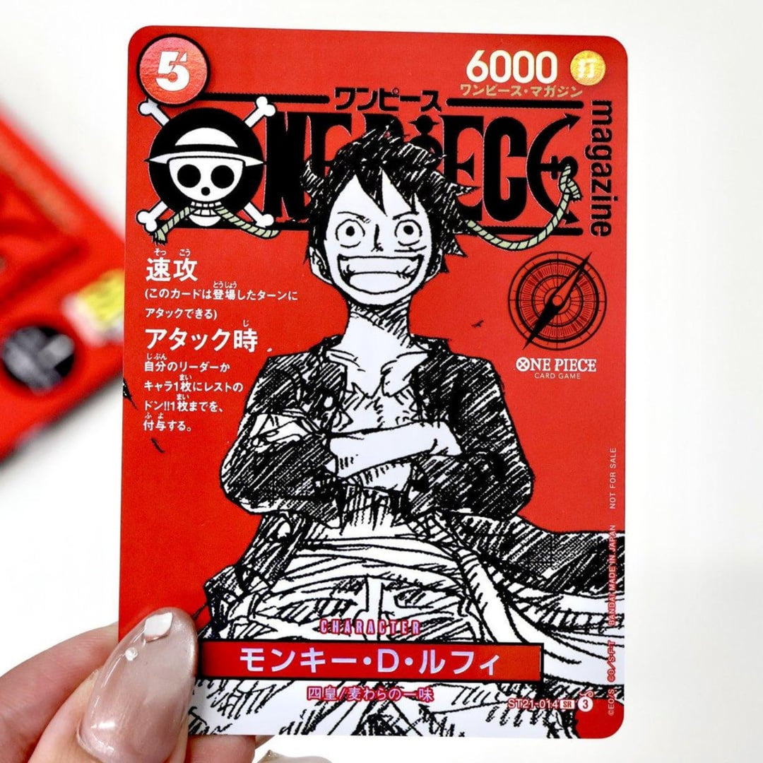 Card featuring a character from 'One Piece' with red background